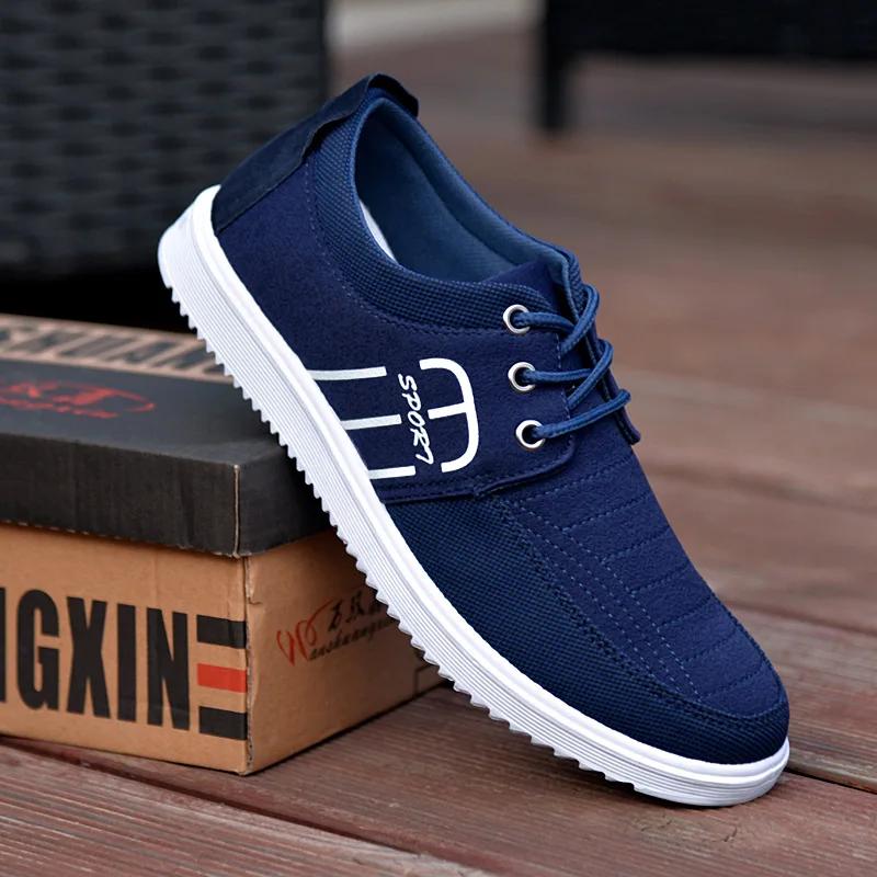 Newest Men'S Canvas Shoes Lightweight Sports Shoe Casual Mesh Breathable Vulcanized Shoes For Men Classic Fashion Lace Up Work Shoe