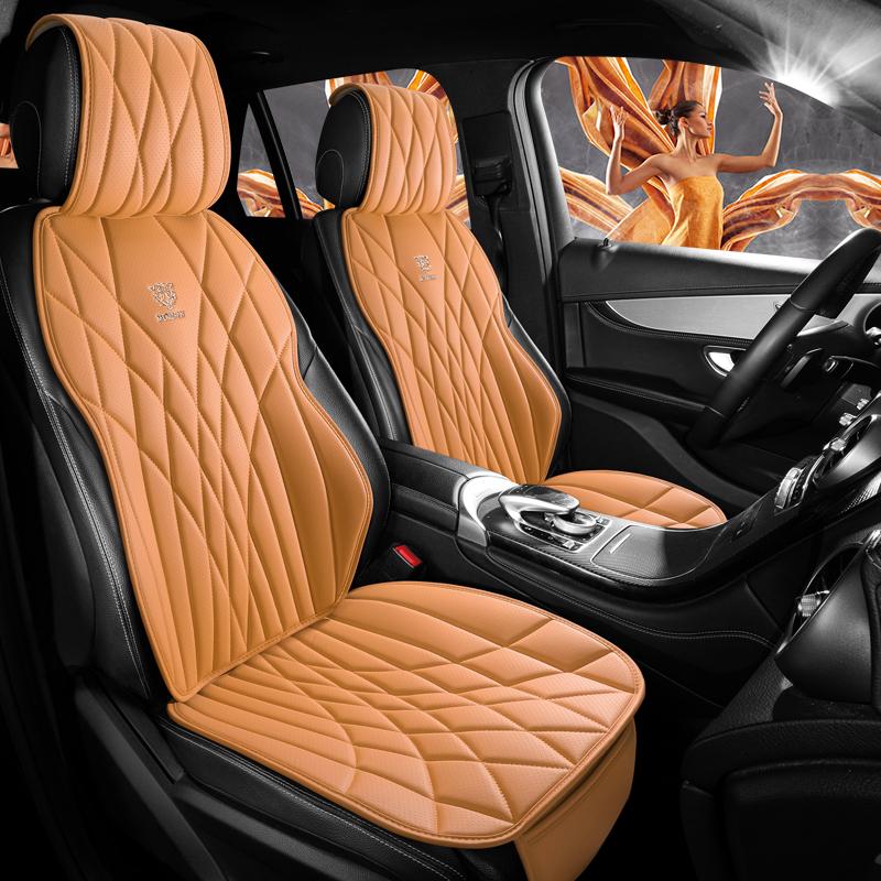 2 Seater Premium Perforated PU Leather Car Seat Covers 3D Stitching Soft Comfortable Breathable with Storage Pockets