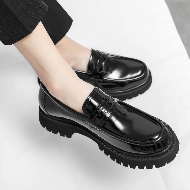 SpringSeason BrandNew Business Gentle FootPairs Styleable Smiley Legs FootPairs Versatile Thick Sole Black DailyWear FootPairs Men
