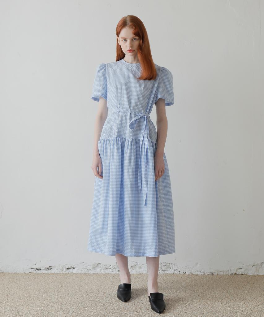 Paul And Alice Check Long Dress /Blue