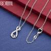 925 Sterling Silver Fashion Jewelry 18-inch AAA Zircon Figure-Eight Pendant Necklace