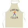 Kitchen Apron - Planetee - Cardio Dance "C'est La Vie" - Durable Cotton - Printed France