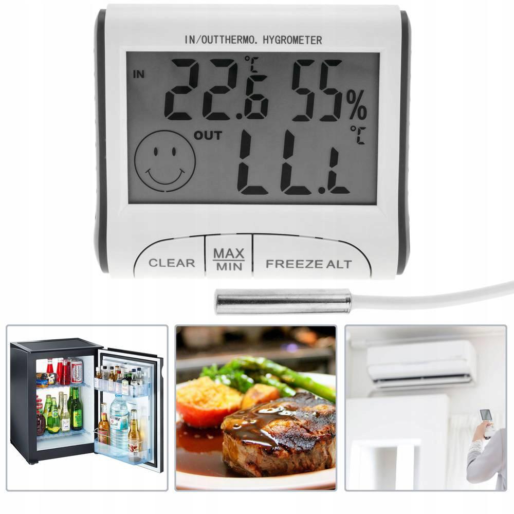 Rosfix Weather Station with Hygrometer – Temperature and Humidity Measurement | External Sensor | Built-in Magnet and LCD Display