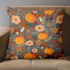 1 Pieces -2D Flat Printing Autumn Floral Pumpkins Pattern Decorative Cushions Polyester Pillowcase, Sofa Decorative Cushion Cov