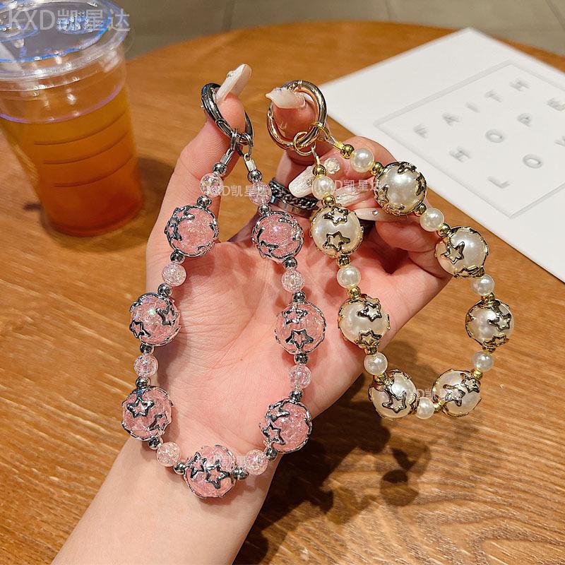 High-End Pearl Beaded Phone Chain Compatible with Apple Phone Case iPhone Huawei Bracelet Wrist Strap Anti-