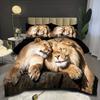 Wilde Dier Leeuw Digitale Print Beddengoed Set ademende Dekbedovertrek Set King Queen Twin Enkele Maat Verjaardagscadeau voor Jongens Kamer Decoratie