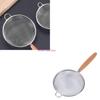 Stainless Steel Colander with Wooden Handle Hanging Ear Sieve Sifter Strainer HX6C