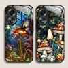 Bunte Glasoptik Waldpilze Muster Gehärtetes Glas Handyhülle für Xiaomi 14 Pro+ 15 Ultra 14T 13 12 11T Lite 10 Hüllen
