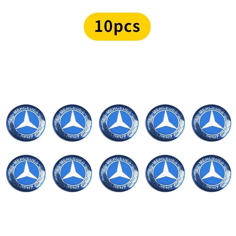FA0111mm/14mm Car Remote Key Sticker Aluminum Emblem Decal For Mercedes Benz B/C/E/S Class A Class C200L GLC GLK CLA GLA YKYSTZ
