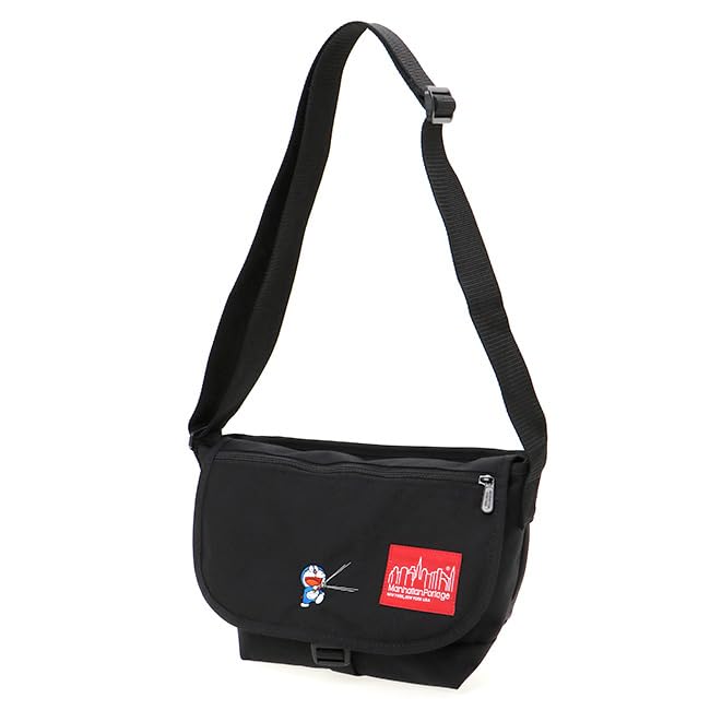 Nylon Messenger Bag JR Flap Zipper Pocket Doraemon 2024 BLK