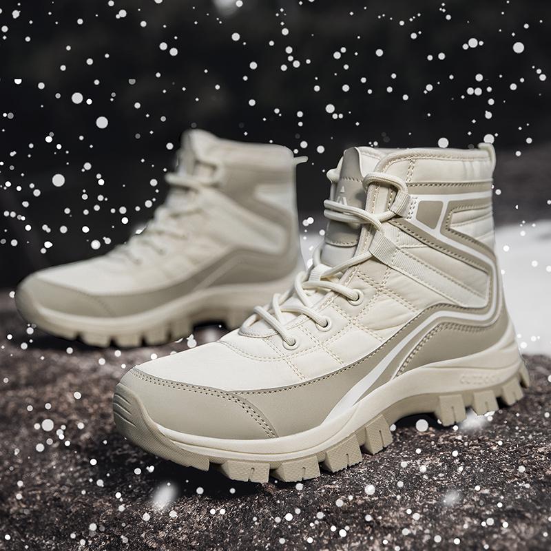 Men Winter Snow Boots Super Warm Men Hiking Boots High Quality Waterproof Leather High Top Big Size Men's Boots Outdoor Sneakers