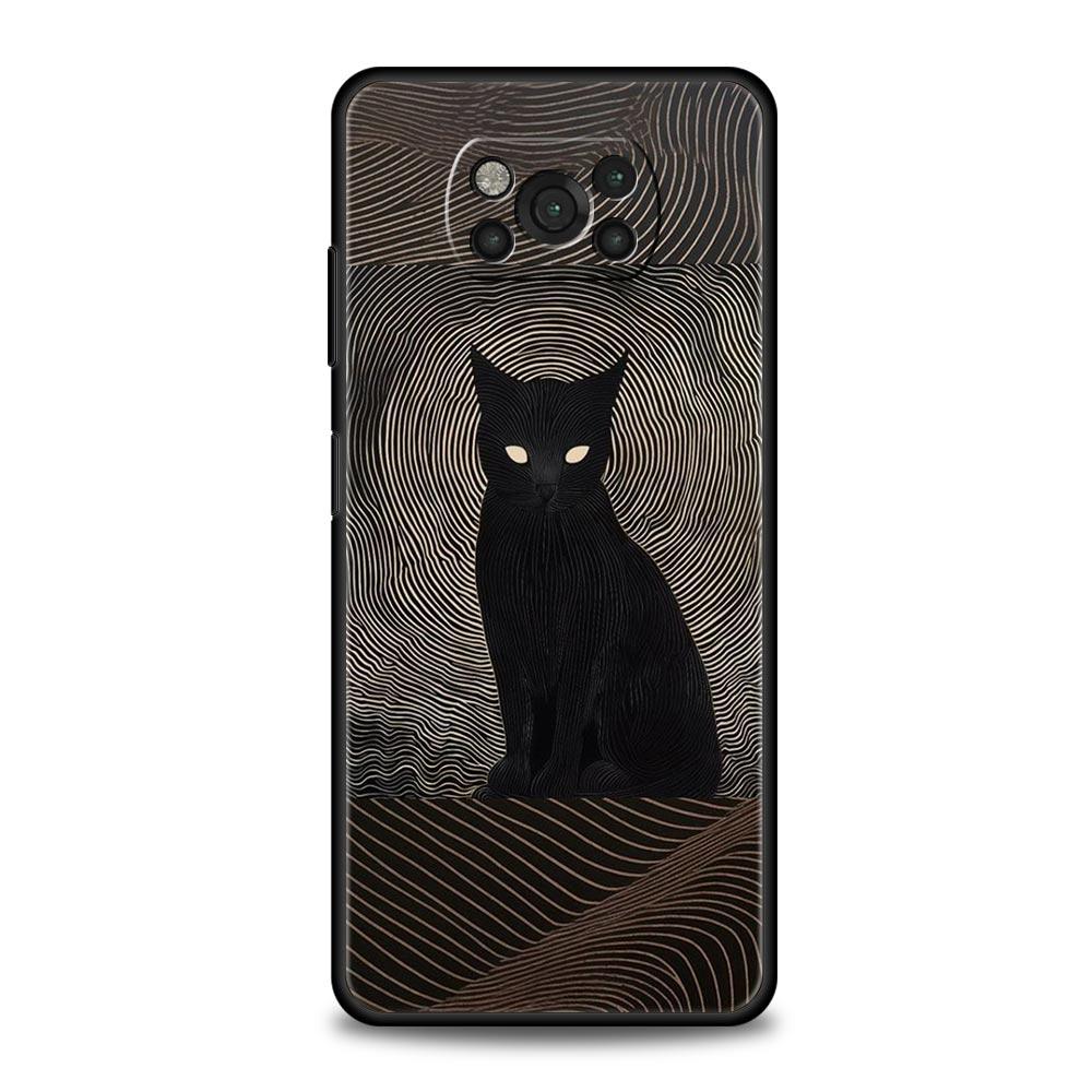 Abstract Creative Cute Cat Line Phone Case Cover for Xiaomi Poco F7 Ultra F6 F5 F4 F3 X6 X5 X4 X3 NFC C51 C55 M4 GT 5G Soft TPU