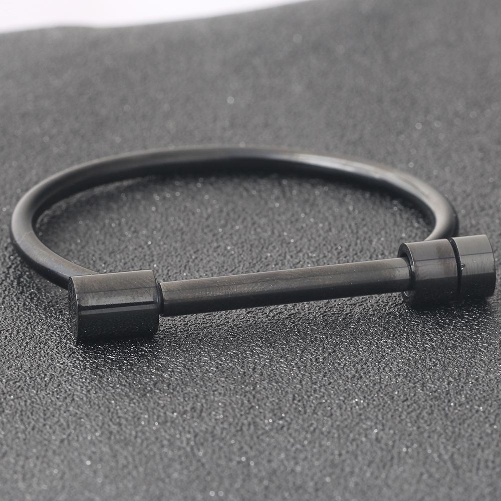 Mode Driekleurige Titanium Stalen Armband Hoefijzer Armband D-Vormige Damesarmband
