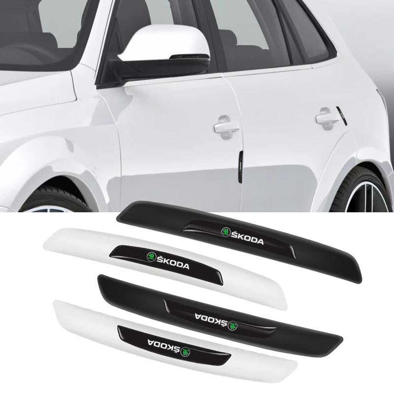Autocollant de Voiture 4 Pièces Bande Anti-Collision en Caoutchouc Autocollants Protecteurs de Porte de Voiture Rétroviseur Pour Skoda Mk3 Yeti Kamiq Kodiaq Karoq O ulnm83