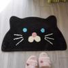 Cartoon Cat Floor Mat, Soft Semi-circular Bathroom, Absorbent and Non Slip Door Mat, Machine Wash, Home Imitation Cashmere
