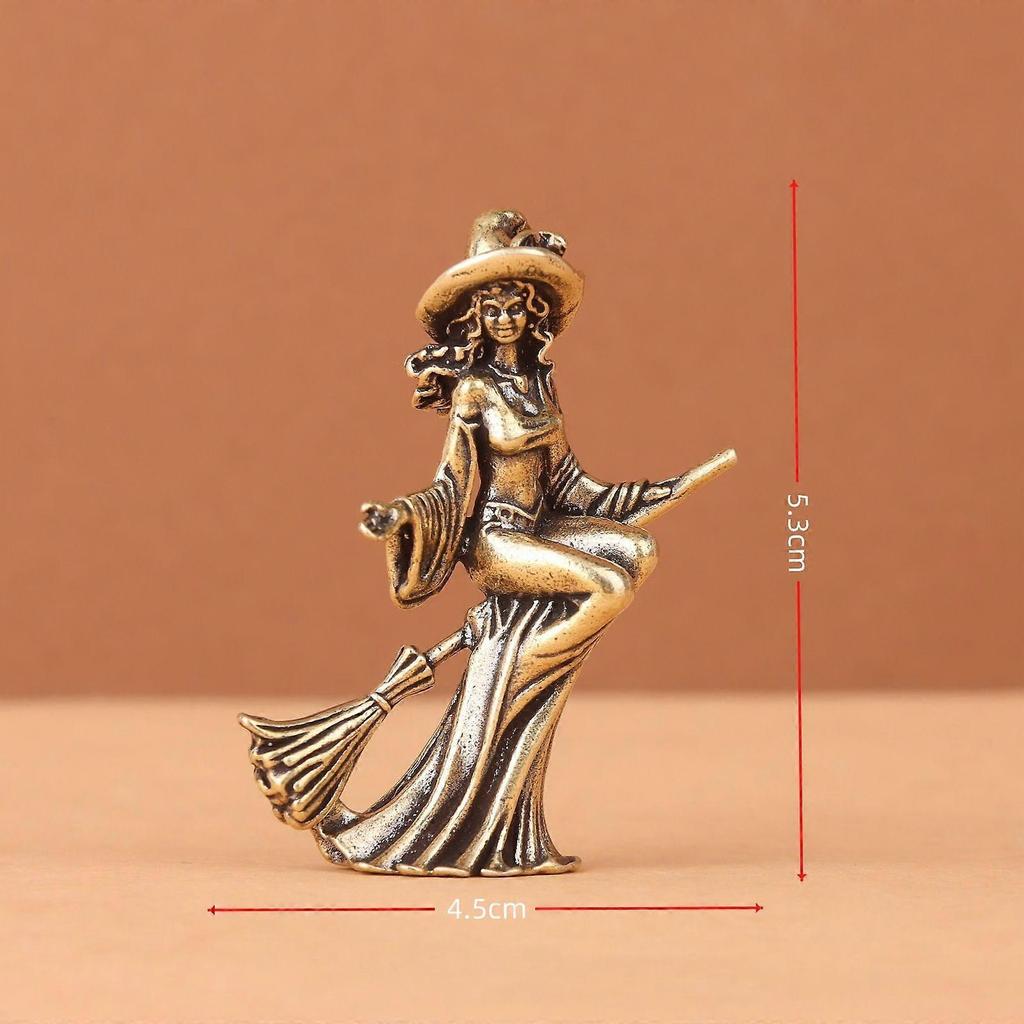 5,3 cm Messing Heksenbeeldje Creatief Messing Ornament voor de Woonkamer