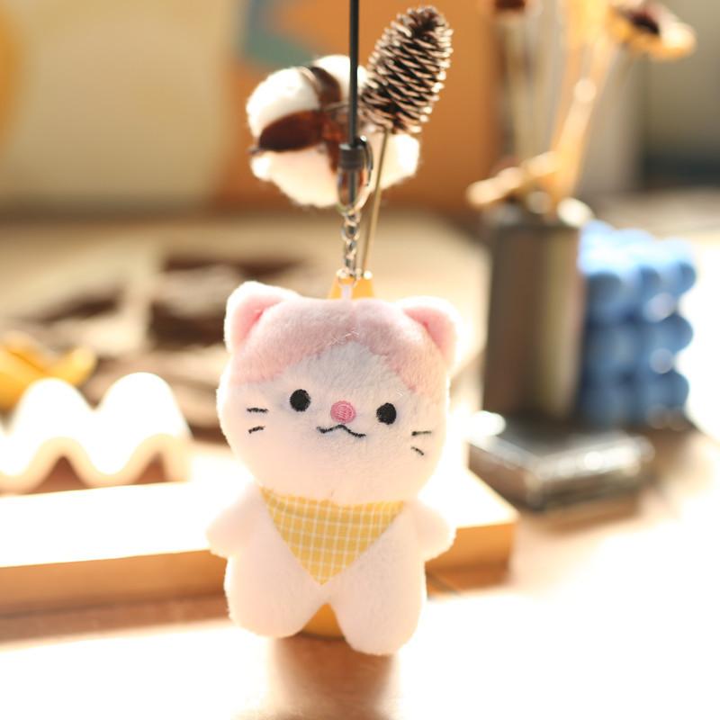Fluffy Kitten Plush Toy Keychain Adorable Cat Bag Charm Super Soft Doll