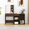 Vidaxl Dressing Table With LED Lighting And Cabinet, Brown Oak