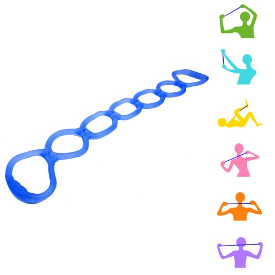 7 Holes Elastic Silicone Fitness Pilates Exercise Yoga Resistance Band Rope