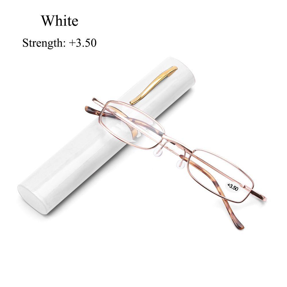 Eyeglass Metal Case Small Compact with Pen Tube Case Portable Reading Glasses Presbyopic Glasses