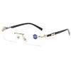 Vintage Square Frameless Frame Reading Glasses Anti-blue Light Presbyopia Eyewear Business Far Sight Eyeglasses Diopter To +4.0