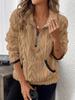 Women Sweatshirt Fleece Zip Up Cozy Pullover with Large Pockets Long Sleeve Casual Winter Fall Zippered Sweatshirt