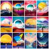 Voll quadratische runde Diamantmalerei-Kits Planet Fantasy Stickerei Landschaft Mosaik DIY Heimdekoration