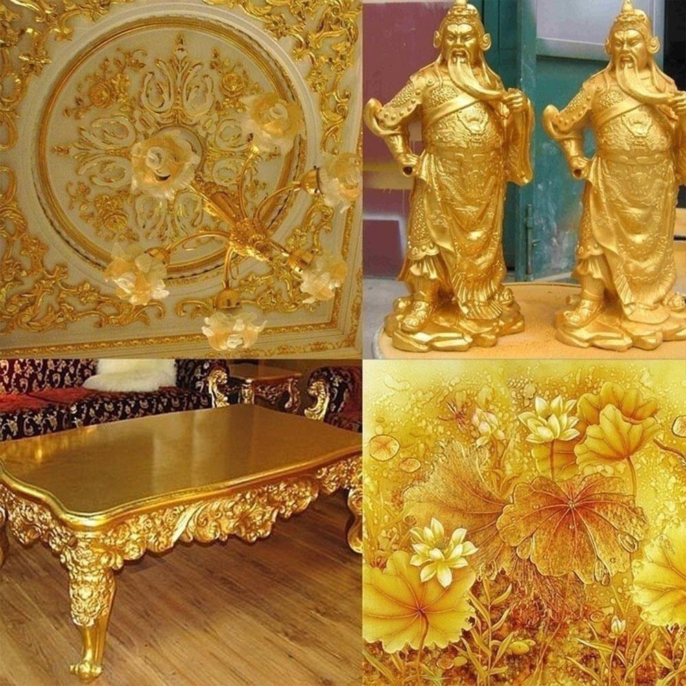 Lot de 500 feuilles d'or véritable pur K pour l'artisanat, la conception, la dorure, l'encadrement, les déchets