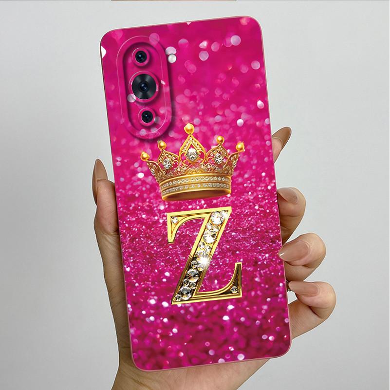 For Huawei Nova 10 Pro Nova10 Crown Initial Letter Couple Phone Case Huawei Nova 10 10Pro Soft Silicone TPU Protective Casing