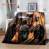 Monster Truck 3D Monster Jam Cartoon Weiche Decken, Warme Kuscheldecke Bequeme Decke für Picknick Betten Sofa Haus Schlafzimmer