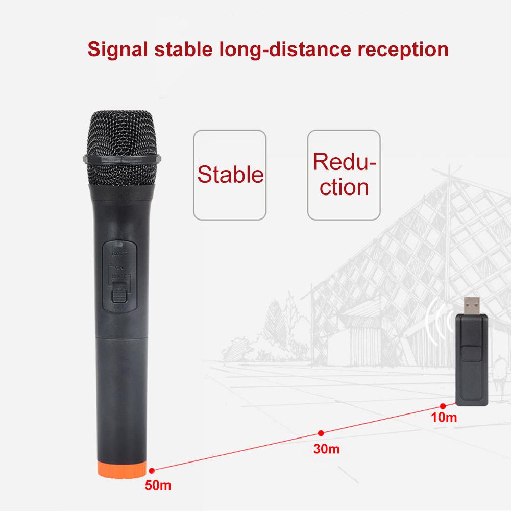 3,5 mm UHF ručný 6,35 mm mikrofónový bezdrôtový karaoke mikrofón s USB prijímačom