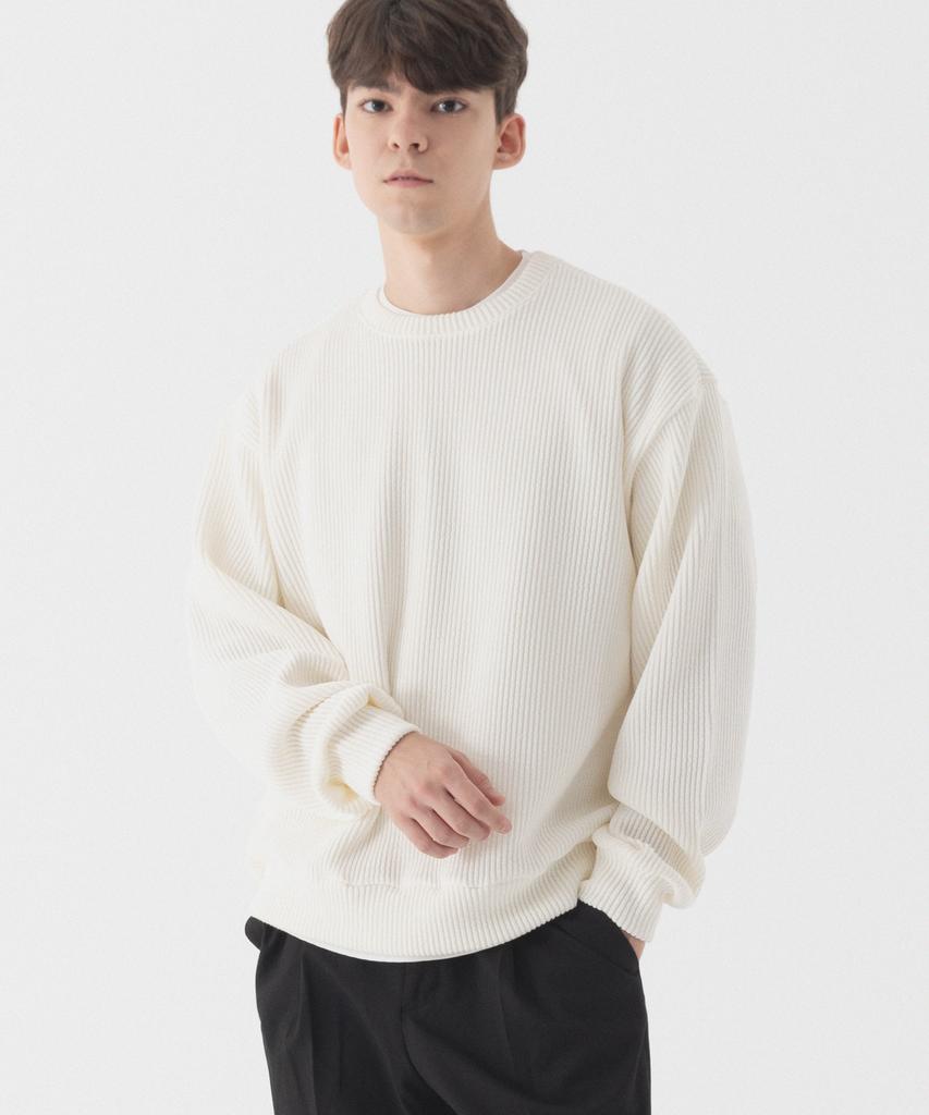 PIANER Comfortable Oversized Crew Neck Knit (Ivory)