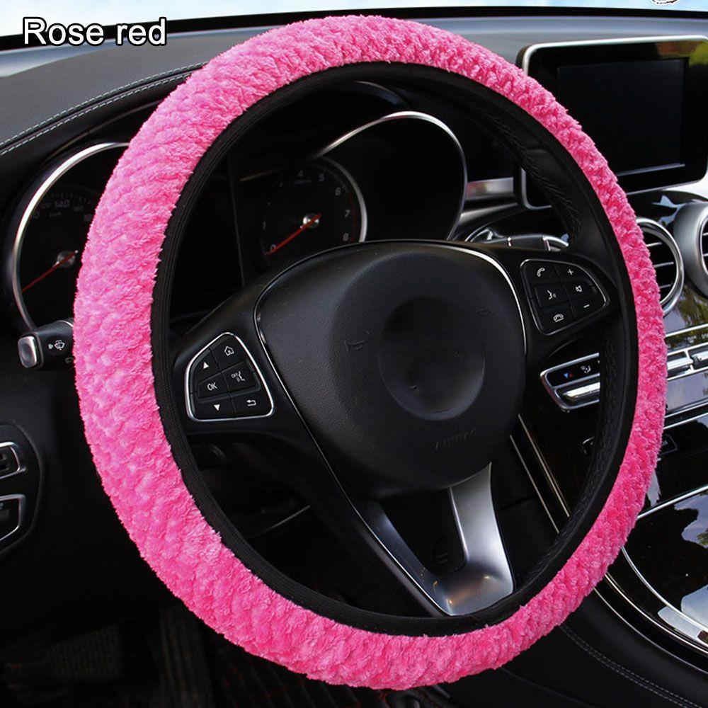 Car-styling Anti-Slip Protection Pearl Velvet Soft Warm Plush Car Steering Wheel Cover