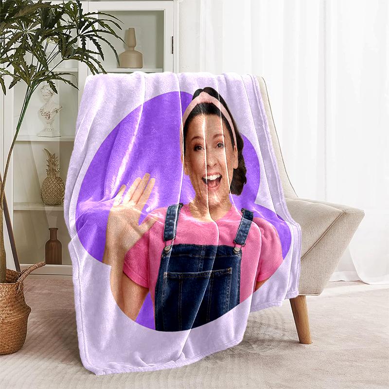 1pc Blanket Ms. Rachel Print Design, Lightweight Blanket for Sofa, Bed- Soft &Warm, Gift for All Seasons Like Christmas, Halloween