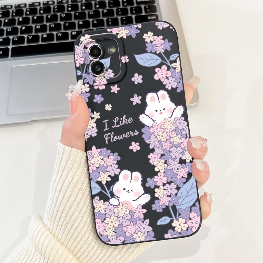 For Samsung Galaxy A03 Case SM-A035F Silicone Cover Popular Flower Lens Protective Bumper For Samsung A03 4G A 03 GalaxyA03 Capa