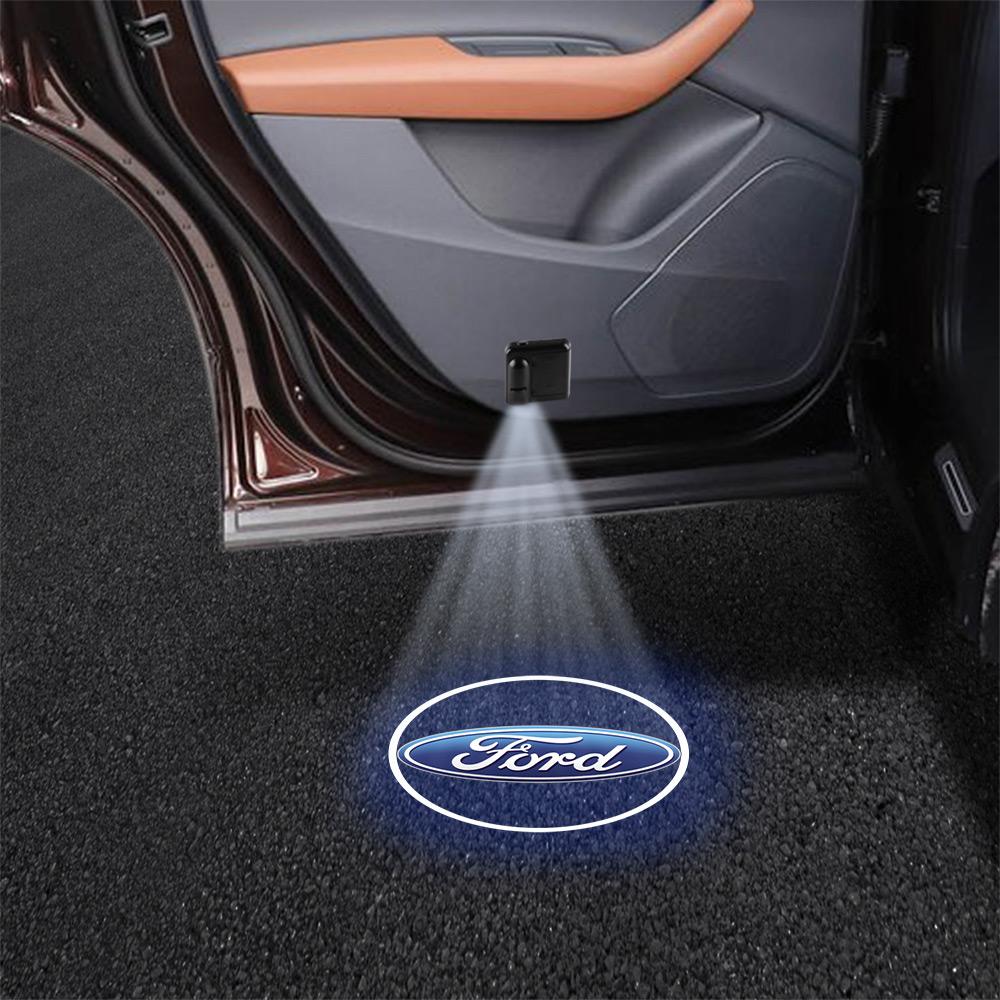 LLC3 4Pcs Car Magnetic Welcome Light Door Side Projector Induction Lamp Accessory For Ford Focus Mondeo Mustang RS Fiesta Kuga Escape