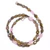 Natural Labradorite Rose Quartz Amethyst Gemstone Beads Necklace 17" UB-2916 UB-2916