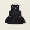 Autumn Girls' Tweed Sleeveless Vest Dress Winter Baby Black Elegant Rhinestone Stamping Dress Kids Dresses Girls