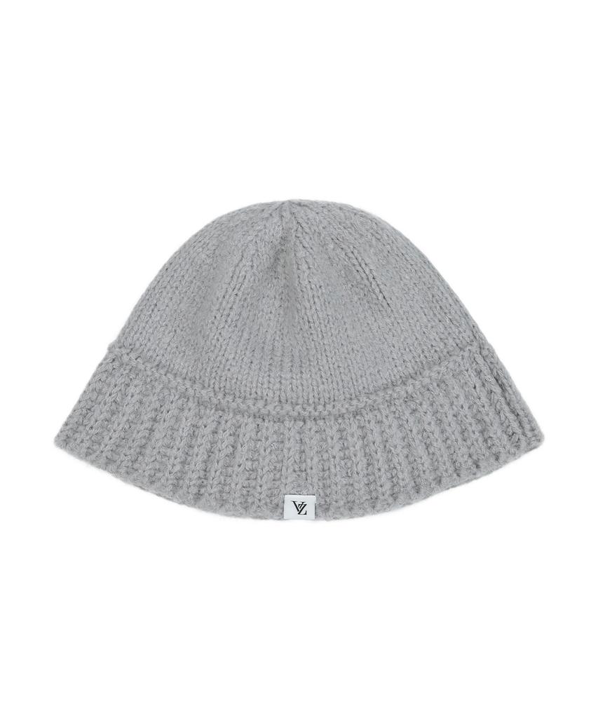 Bajal Monogram Label Wool Knit Bucket Hat Grey