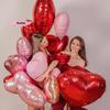 10Pcs 18-Inch Large Red Heart Shaped Foil Balloons for Valentine's Day Wedding Shower Anniversary Engagement Party Decoration