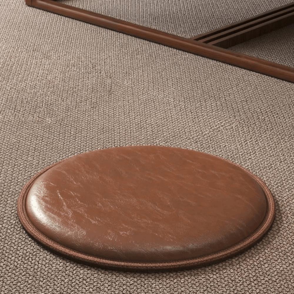 Coussin Zafu Épais en Cuir Antidérapant Doux Siège Rond Pad Assise Imperméable 35/40cm Coussin de Chaise de Salle à Manger Salon