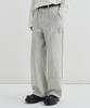 DRAW FIT Washed Double Knee Carpenter Work Pants [Light Grey]