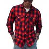 Versatile Men's Plaid Brushed Shirt: Slim Fit, Plus Size, Long Sleeve, Spring/Autumn Fashion.