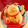 1Pcs Waving Wealth Good Fortune Awaits Solar-Powered Ornaments For Home And Office Lucky Beckoning Cat Solar Powered