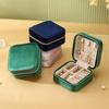 Velvet Jewelry Box For Women Necklace Ring Earrings Organizer Holder Travel Portable Zipper Square Jewelry Storage Case