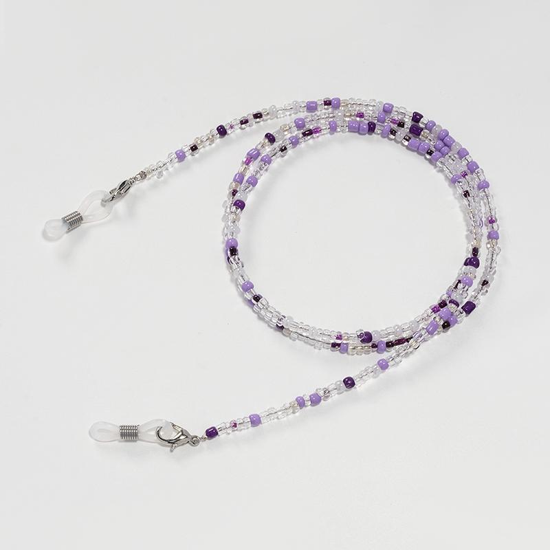 Colorful Rice Bead Glasses Chain Beaded Eyewear Lanyard Woman Face-Mask Strap Neck Cord Anti-Drop Sunglasses Holder Rope