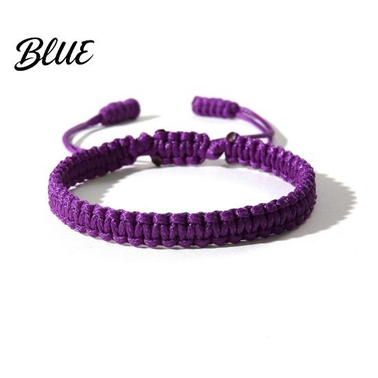 Gender-neutral Bracelet Unisex Hand Rope Adjustable Handmade Braided Solid Color