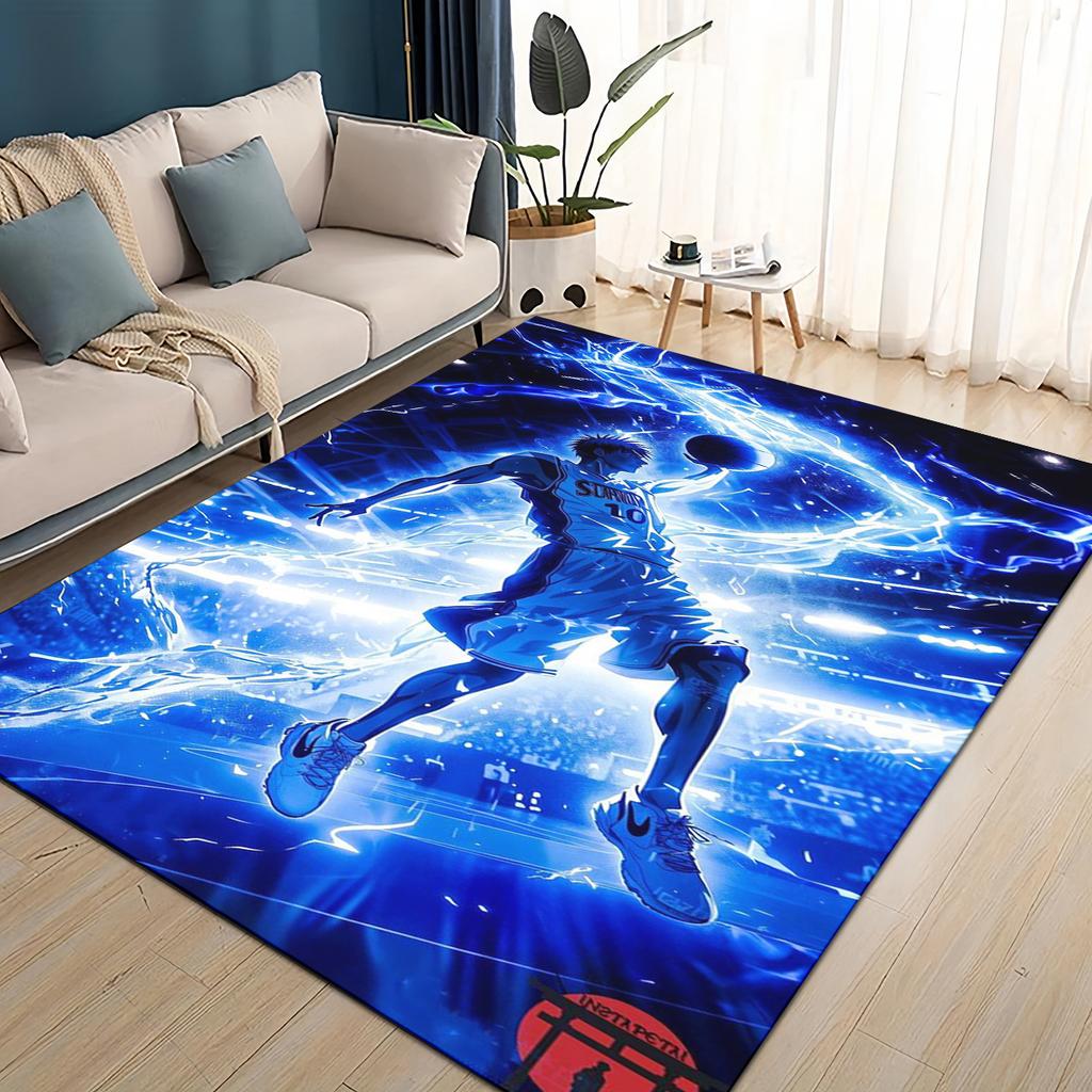 3D Cartoon Kuroko Basketball Anime Teppich für Wohnzimmer Schlafzimmer Zuhause Sofa Dekoration, Kinder Spiel Rutschfeste Bodenmatte