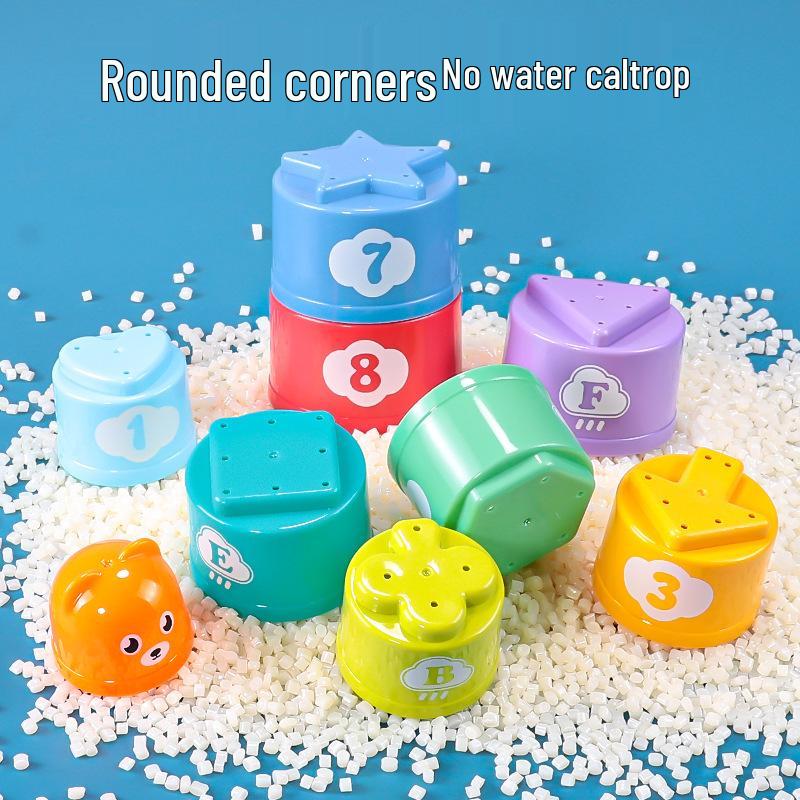 Children's Rainbow Ring Toss Stacking Blocks: Educational Early Learning Toy