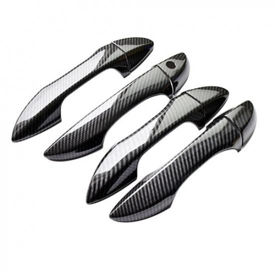 12Pcs Carbon Fiber Car Door Handle Bowl Cover For Toyota Corolla Altis 2014-2018
